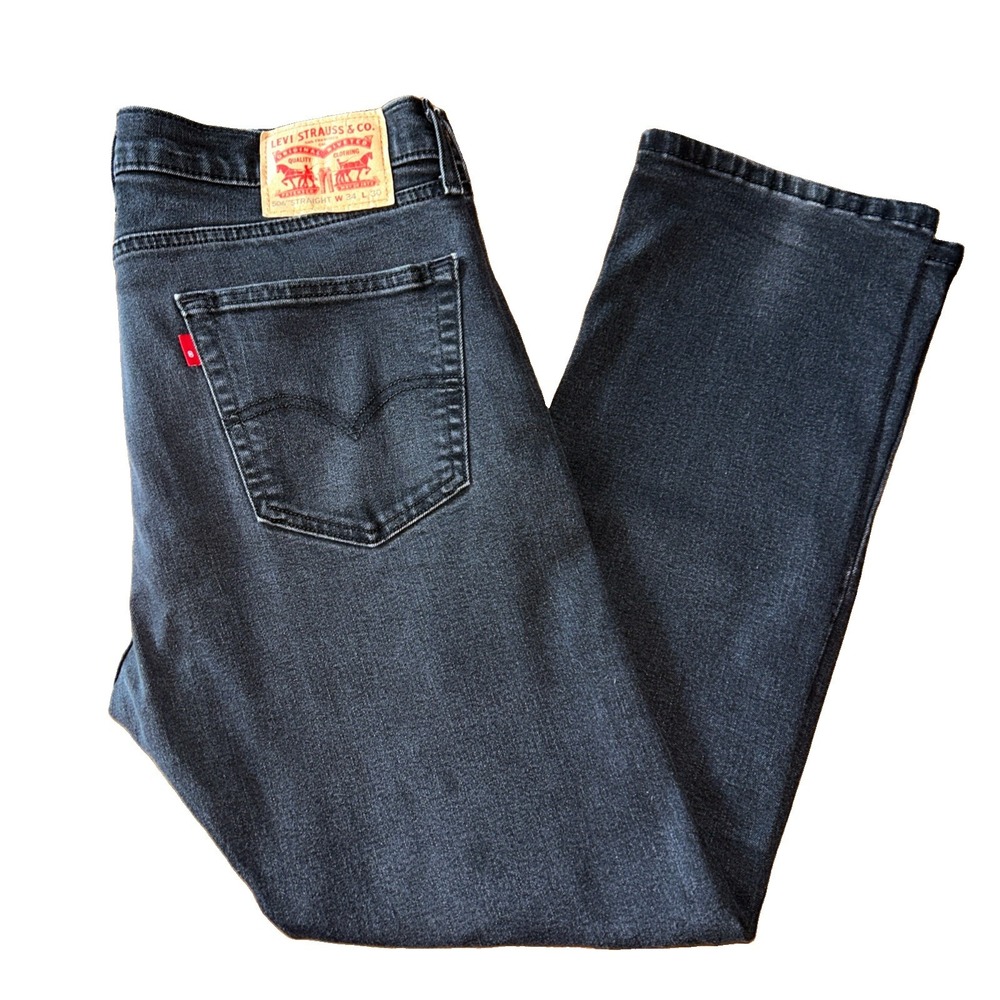 Levi's 506 Men's Jeans Straight Fit Size 34x30 Faded Black Demin